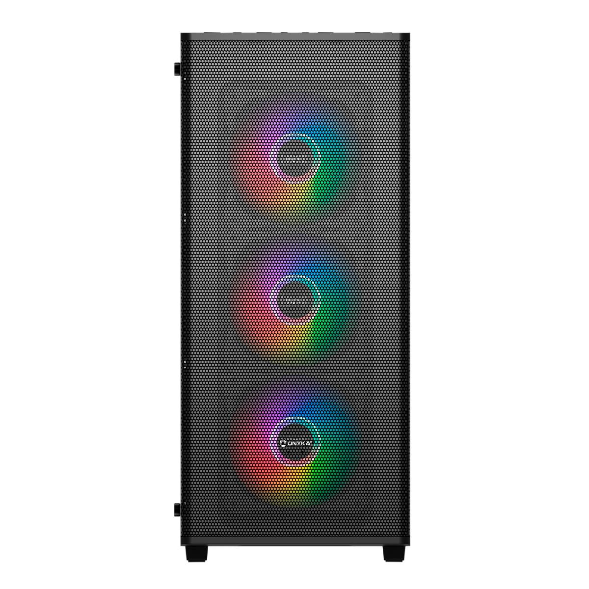 UNYkach Mir 100 Gaming Cristal Templado Lateral y 4 Ventiladores ARGB