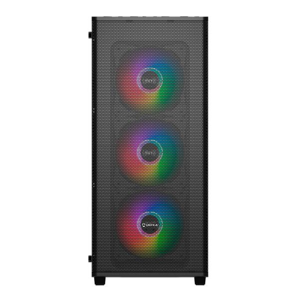 UNYkach Mir 100 Gaming Cristal Templado Lateral y 4 Ventiladores ARGB