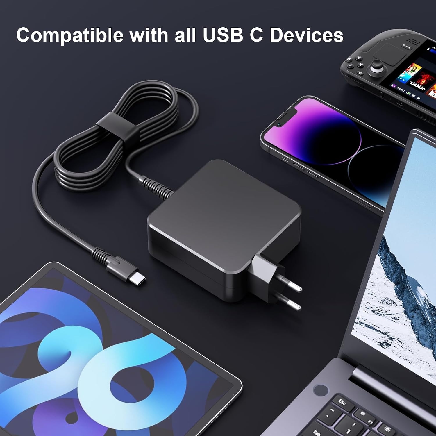 Cargador / adaptador Universal para portátil 65W USB C - 2485
