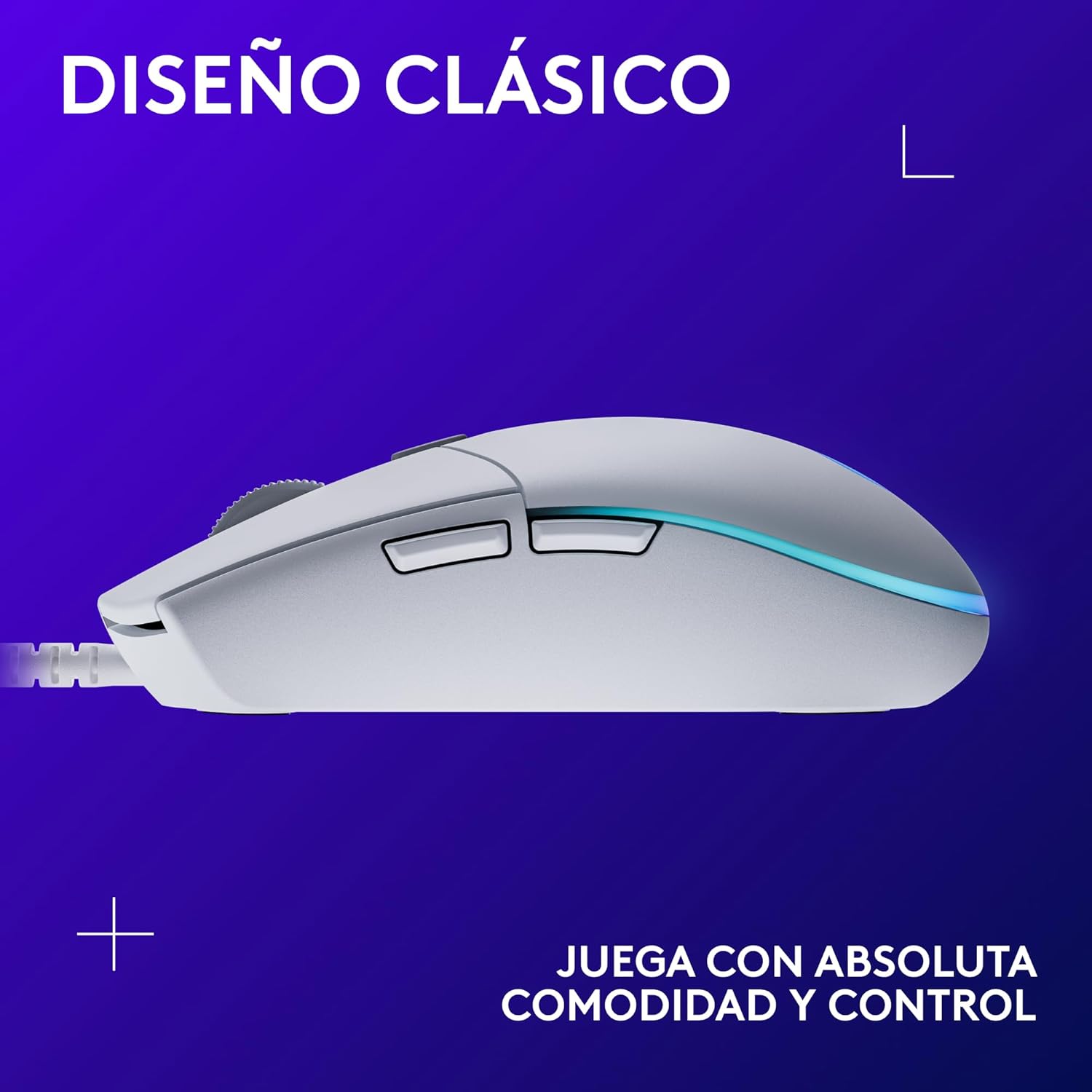 Logitech G203 LIGHTSYNC Ratón USB Gaming con Iluminación RGB Personalizable Blanco - 2293