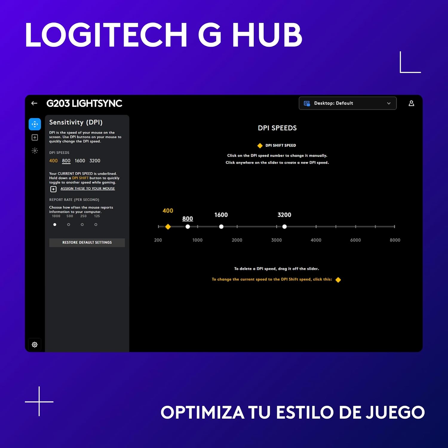Logitech G203 LIGHTSYNC Ratón USB Gaming con Iluminación RGB Personalizable Negro - 2294