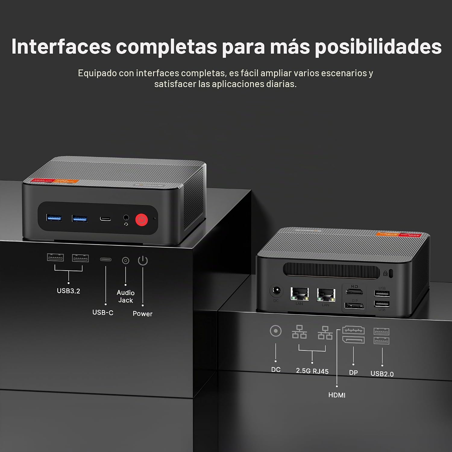 Mini PC, Ryzen 7 7730U 8 núcleos 16 GB RAM, 1 TB NVMe, 4K, WiFi 6E, BT 5.2 Windows 11 - 2501