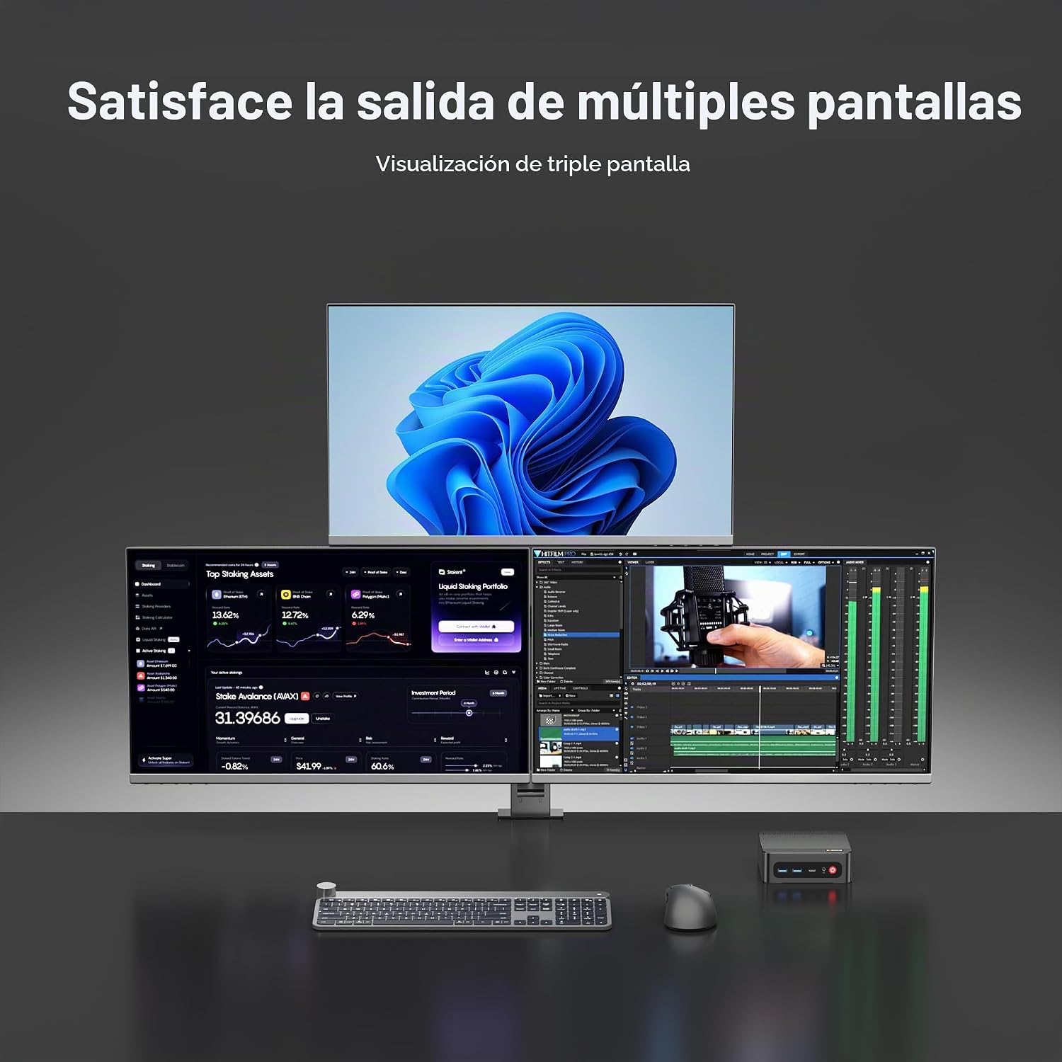 Mini PC, Ryzen 7 7730U 8 núcleos 16 GB RAM, 1 TB NVMe, 4K, WiFi 6E, BT 5.2 Windows 11 - 2501
